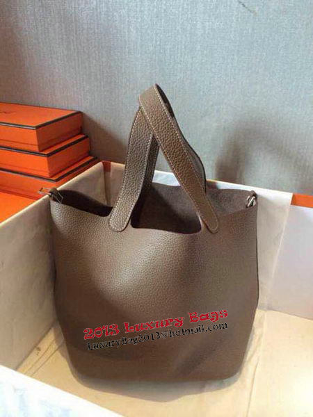Hermes Picotin Lock 22cm Bags Litchi Leather HPT22 Grey Hermes Picotin Lock 22cm Bags Litchi Leather HPT22 Grey
