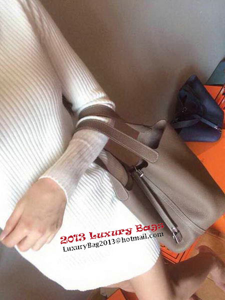 Hermes Picotin Lock 22cm Bags Litchi Leather HPT22 Grey Hermes Picotin Lock 22cm Bags Litchi Leather HPT22 Grey