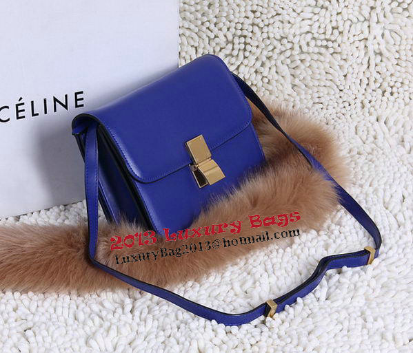 Celine Classic Box Small Flap Bag Calfskin C88007T Blue Celine Classic Box Small Flap Bag Calfskin C88007T Blue