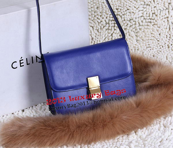 Celine Classic Box Small Flap Bag Calfskin C88007T Blue Celine Classic Box Small Flap Bag Calfskin C88007T Blue