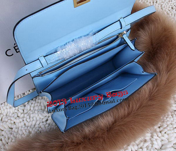 Celine Classic Box Small Flap Bag Calfskin C88007T Skyblue Celine Classic Box Small Flap Bag Calfskin C88007T Skyblue