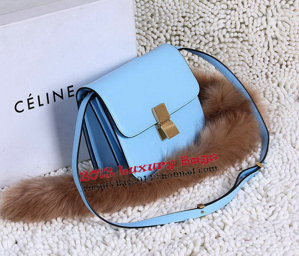 Celine Classic Box Small Flap Bag Calfskin C88007T Skyblue Celine Classic Box Small Flap Bag Calfskin C88007T Skyblue