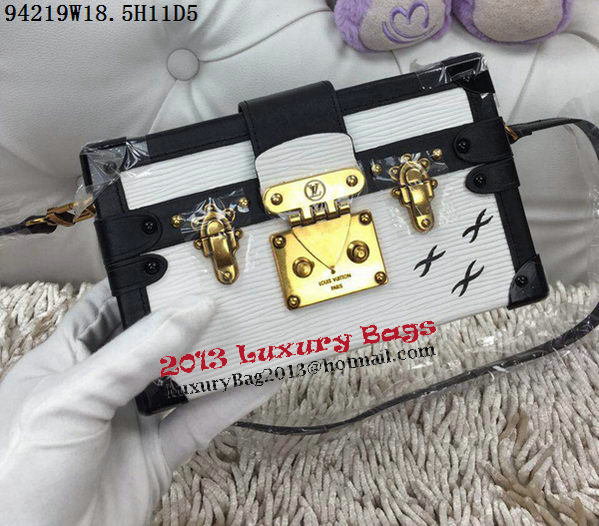 Louis Vuitton Petite Malle Epi Leather Bag M94219 White Louis Vuitton Petite Malle Epi Leather Bag M94219 White