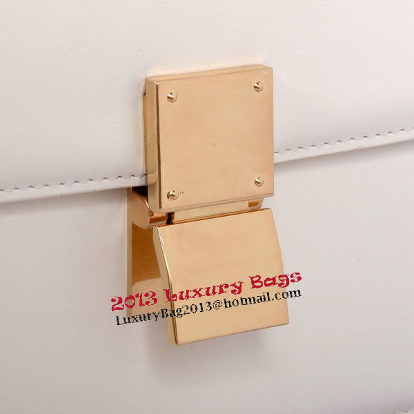 Celine Classic Box Small Flap Bag Smooth Leather C88007C White Celine Classic Box Small Flap Bag Smooth Leather C88007C White