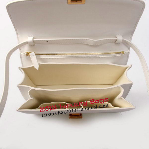Celine Classic Box Small Flap Bag Smooth Leather C88007C White Celine Classic Box Small Flap Bag Smooth Leather C88007C White