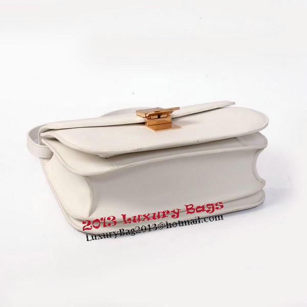 Celine Classic Box Small Flap Bag Smooth Leather C88007C White Celine Classic Box Small Flap Bag Smooth Leather C88007C White