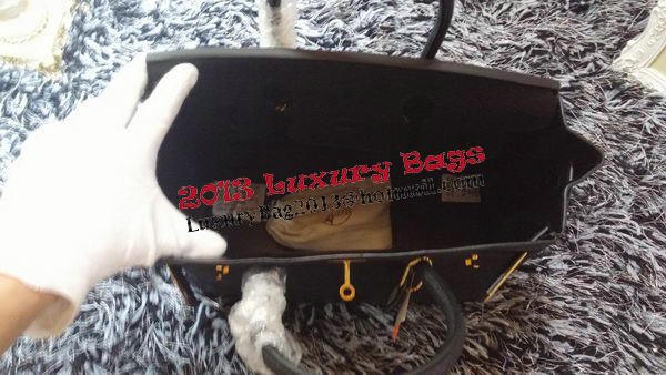 Hermes Birkin 30CM Tote Bags Litchi Leather H30LI Black