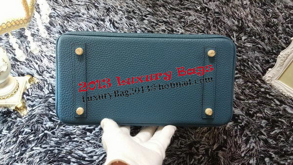 Hermes Birkin 30CM Tote Bags Litchi Leather H30LI Blue