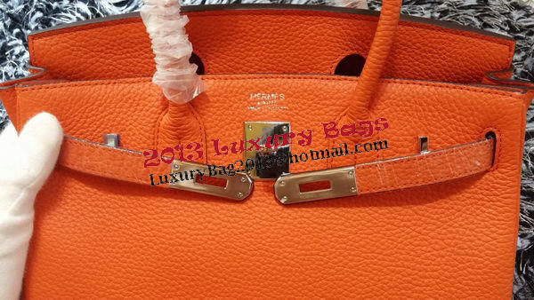 Hermes Birkin 30CM Tote Bags Litchi Leather H30LI Orange Hermes Birkin 30CM Tote Bags Litchi Leather H30LI Orange
