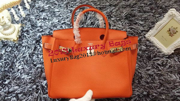 Hermes Birkin 30CM Tote Bags Litchi Leather H30LI Orange Hermes Birkin 30CM Tote Bags Litchi Leather H30LI Orange