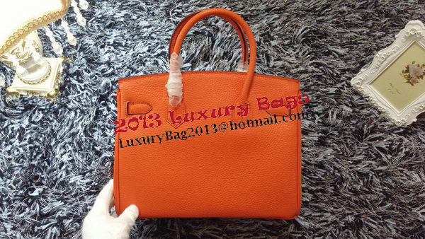 Hermes Birkin 30CM Tote Bags Litchi Leather H30LI Orange Hermes Birkin 30CM Tote Bags Litchi Leather H30LI Orange