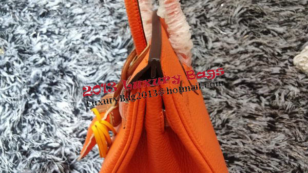Hermes Birkin 30CM Tote Bags Litchi Leather H30LI Orange Hermes Birkin 30CM Tote Bags Litchi Leather H30LI Orange