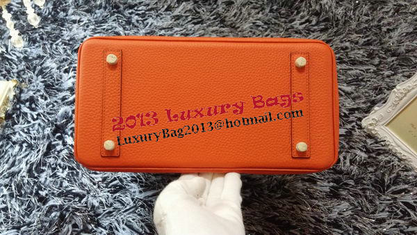 Hermes Birkin 30CM Tote Bags Litchi Leather H30LI Orange Hermes Birkin 30CM Tote Bags Litchi Leather H30LI Orange