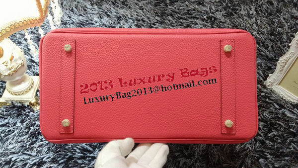 Hermes Birkin 35CM Tote Bag Litchi Leather HB35GL Cherry Hermes Birkin 35CM Tote Bag Litchi Leather HB35GL Cherry