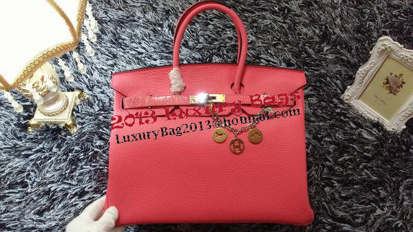 Hermes Birkin 35CM Tote Bag Litchi Leather HB35GL Cherry Hermes Birkin 35CM Tote Bag Litchi Leather HB35GL Cherry