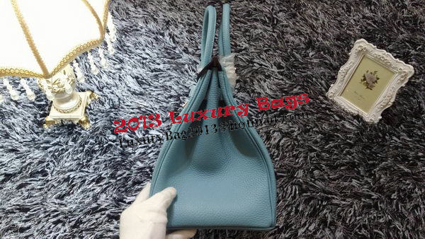 Hermes Birkin 35CM Tote Bag Litchi Leather HB35GL Light Blue Hermes Birkin 35CM Tote Bag Litchi Leather HB35GL Light Blue