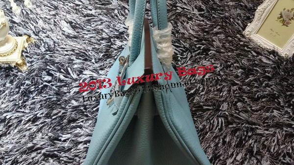 Hermes Birkin 35CM Tote Bag Litchi Leather HB35GL Light Blue Hermes Birkin 35CM Tote Bag Litchi Leather HB35GL Light Blue