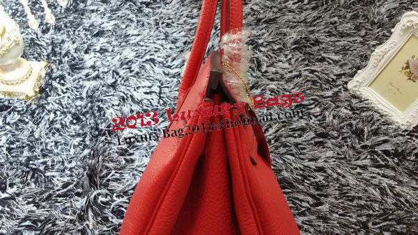 Hermes Birkin 35CM Tote Bag Litchi Leather HB35GL Red Hermes Birkin 35CM Tote Bag Litchi Leather HB35GL Red