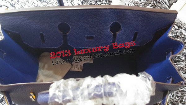 Hermes Birkin 35CM Tote Bag Litchi Leather HB35GL Royal Hermes Birkin 35CM Tote Bag Litchi Leather HB35GL Royal