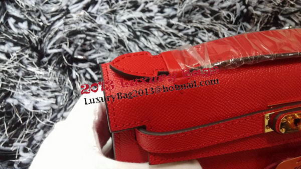 Hermes MINI Kelly 22cm Tote Bag Calf Leather K011 Red Hermes MINI Kelly 22cm Tote Bag Calf Leather K011 Red