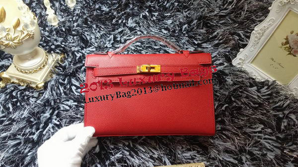 Hermes MINI Kelly 22cm Tote Bag Calf Leather K011 Red Hermes MINI Kelly 22cm Tote Bag Calf Leather K011 Red