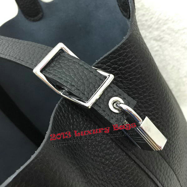 Hermes Picotin Lock 22cm Bags Litchi Leather HPL1048 Black Hermes Picotin Lock 22cm Bags Litchi Leather HPL1048 Black