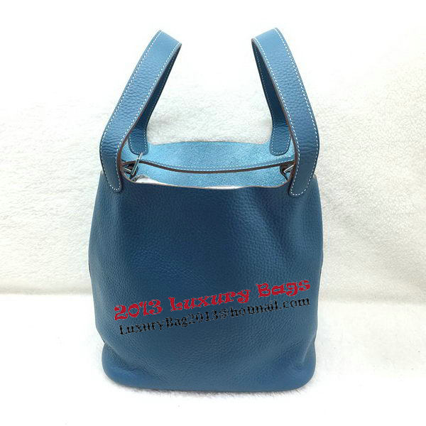 Hermes Picotin Lock 22cm Bags Litchi Leather HPL1048 Blue Hermes Picotin Lock 22cm Bags Litchi Leather HPL1048 Blue