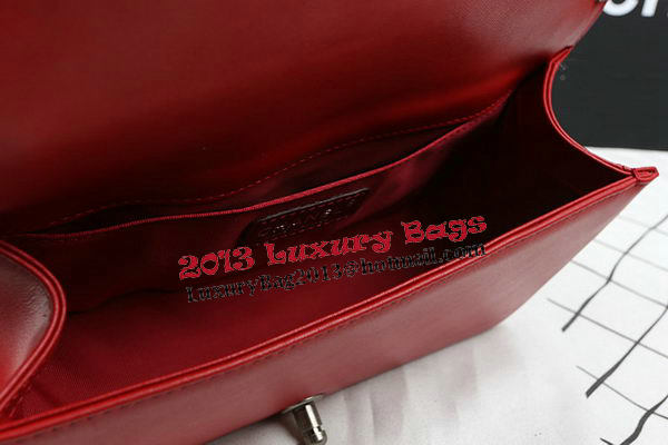 Boy Chanel Flap Bag Calfskin Chevron Quilting A67025 Red Boy Chanel Flap Bag Calfskin Chevron Quilting A67025 Red