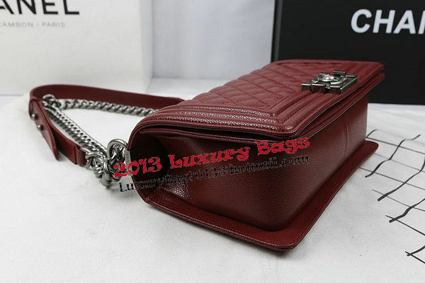 Boy Chanel Flap Bag Original Burgundy Cannage Pattern A67025 Silver Boy Chanel Flap Bag Original Burgundy Cannage Pattern A67025 Silver