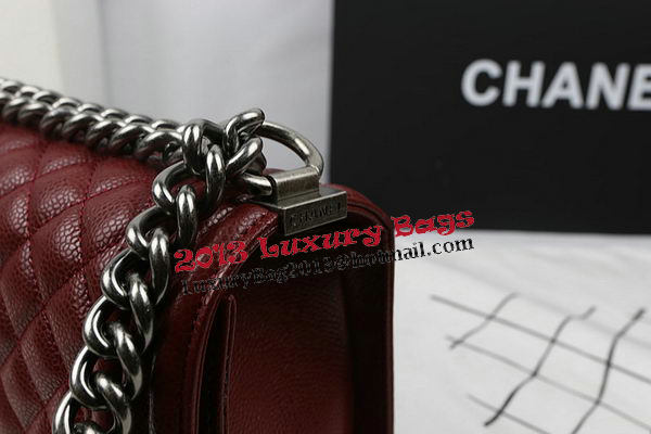 Boy Chanel Flap Bag Original Burgundy Cannage Pattern A67025 Silver Boy Chanel Flap Bag Original Burgundy Cannage Pattern A67025 Silver