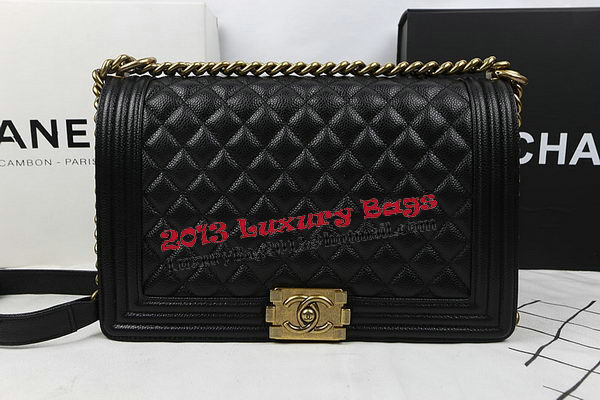 Boy Chanel Flap Bags Original Black Cannage Pattern A67088 Gold Boy Chanel Flap Bags Original Black Cannage Pattern A67088 Gold