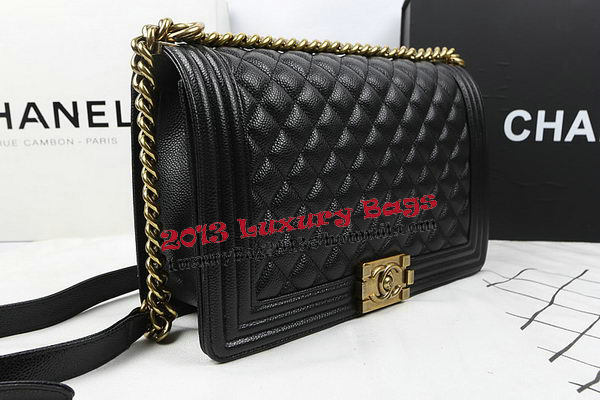 Boy Chanel Flap Bags Original Black Cannage Pattern A67088 Gold Boy Chanel Flap Bags Original Black Cannage Pattern A67088 Gold