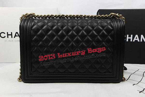Boy Chanel Flap Bags Original Black Cannage Pattern A67088 Gold Boy Chanel Flap Bags Original Black Cannage Pattern A67088 Gold