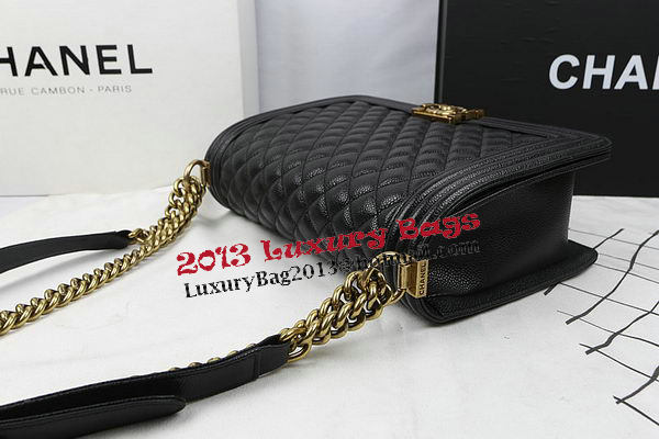 Boy Chanel Flap Bags Original Black Cannage Pattern A67088 Gold Boy Chanel Flap Bags Original Black Cannage Pattern A67088 Gold