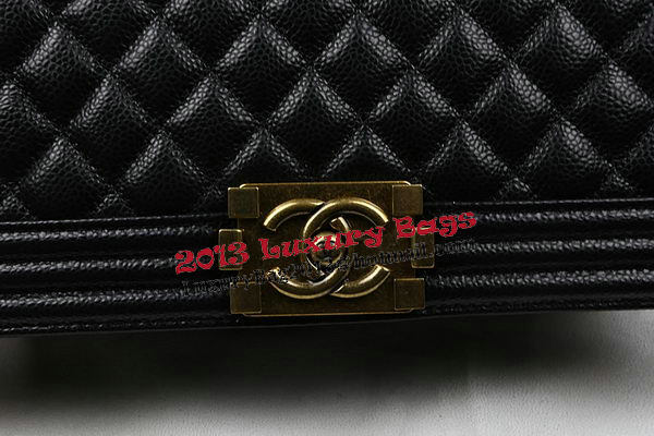 Boy Chanel Flap Bags Original Black Cannage Pattern A67088 Gold Boy Chanel Flap Bags Original Black Cannage Pattern A67088 Gold