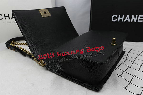Boy Chanel Flap Bags Original Black Cannage Pattern A67088 Gold Boy Chanel Flap Bags Original Black Cannage Pattern A67088 Gold