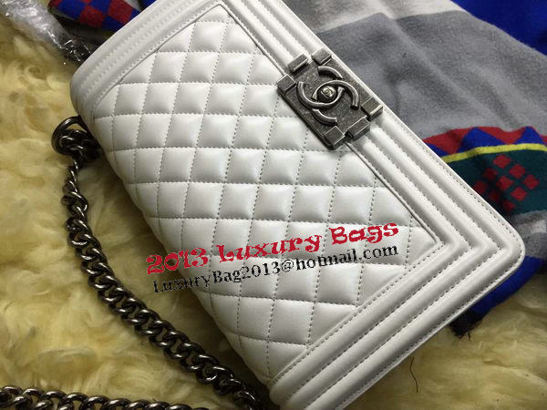 Boy Chanel Flap Shoulder Bag Sheepskin Leather A67086 OffWhite Boy Chanel Flap Shoulder Bag Sheepskin Leather A67086 OffWhite