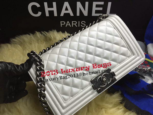 Boy Chanel Flap Shoulder Bag Sheepskin Leather A67086 OffWhite Boy Chanel Flap Shoulder Bag Sheepskin Leather A67086 OffWhite