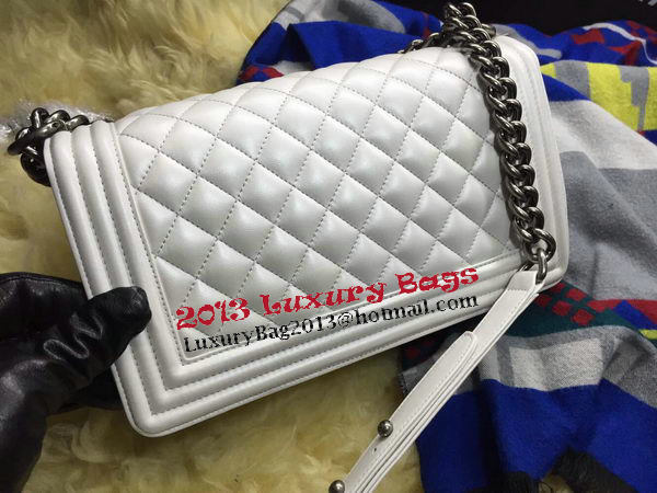 Boy Chanel Flap Shoulder Bag Sheepskin Leather A67086 OffWhite Boy Chanel Flap Shoulder Bag Sheepskin Leather A67086 OffWhite