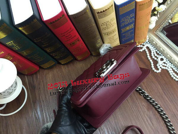 Boy Chanel Flap Shoulder Bags Sheepskin Leather A67085 Burgundy Boy Chanel Flap Shoulder Bags Sheepskin Leather A67085 Burgundy