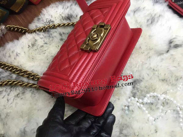Boy Chanel Flap Shoulder Bags Sheepskin Leather A67085 Red Boy Chanel Flap Shoulder Bags Sheepskin Leather A67085 Red