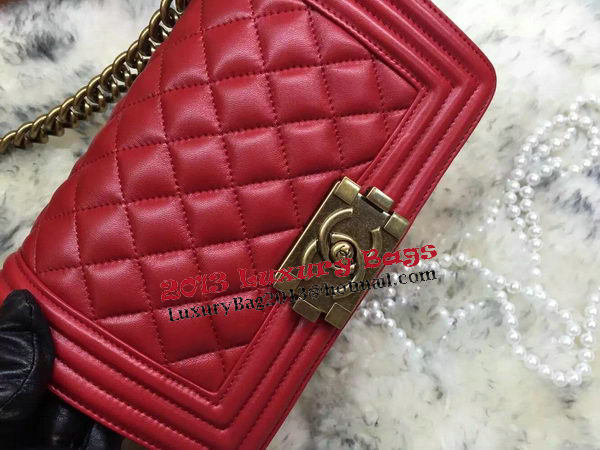 Boy Chanel Flap Shoulder Bags Sheepskin Leather A67085 Red Boy Chanel Flap Shoulder Bags Sheepskin Leather A67085 Red