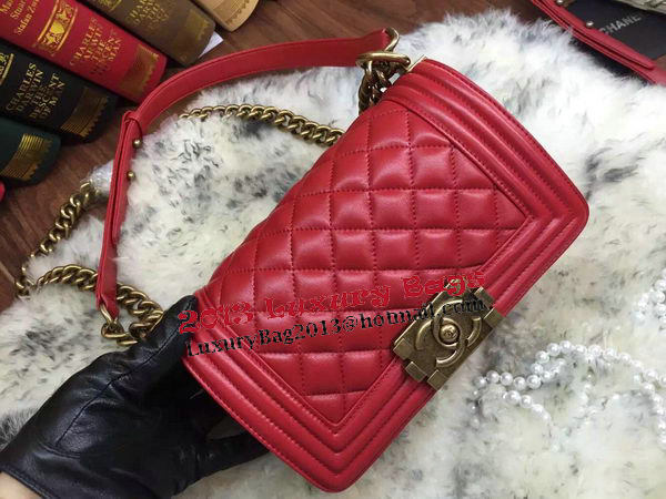 Boy Chanel Flap Shoulder Bags Sheepskin Leather A67085 Red Boy Chanel Flap Shoulder Bags Sheepskin Leather A67085 Red