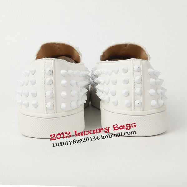 Christian Louboutin Casual Shoes Sheepskin Leather CL905 White Christian Louboutin Casual Shoes Sheepskin Leather CL905 White