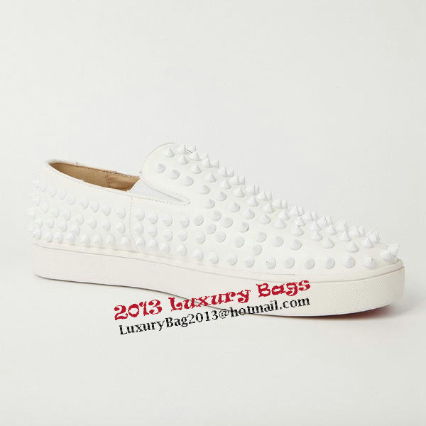 Christian Louboutin Casual Shoes Sheepskin Leather CL905 White Christian Louboutin Casual Shoes Sheepskin Leather CL905 White