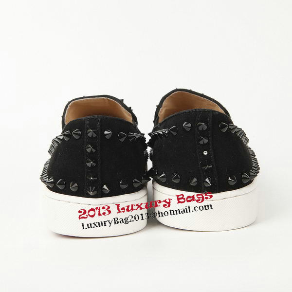 Christian Louboutin Casual Shoes Suede Leather CL907 Black Christian Louboutin Casual Shoes Suede Leather CL907 Black