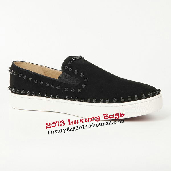 Christian Louboutin Casual Shoes Suede Leather CL907 Black Christian Louboutin Casual Shoes Suede Leather CL907 Black