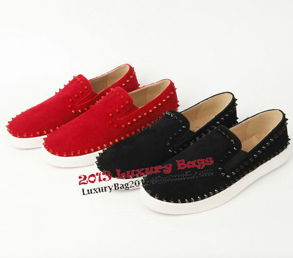 Christian Louboutin Casual Shoes Suede Leather CL907 Red Christian Louboutin Casual Shoes Suede Leather CL907 Red