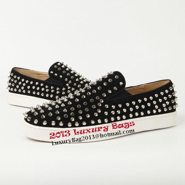 Christian Louboutin Casual Shoes Suede Leather CL909 Black Christian Louboutin Casual Shoes Suede Leather CL909 Black