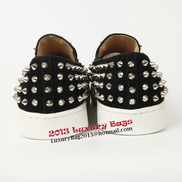 Christian Louboutin Casual Shoes Suede Leather CL909 Black Christian Louboutin Casual Shoes Suede Leather CL909 Black